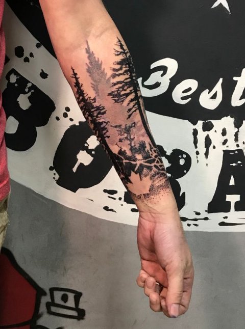 Paul - Forest: real inked placement tattoo photo thumbnail