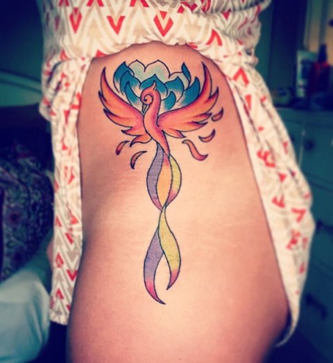 Sydney - phoenix lotus: real inked placement tattoo photo thumbnail
