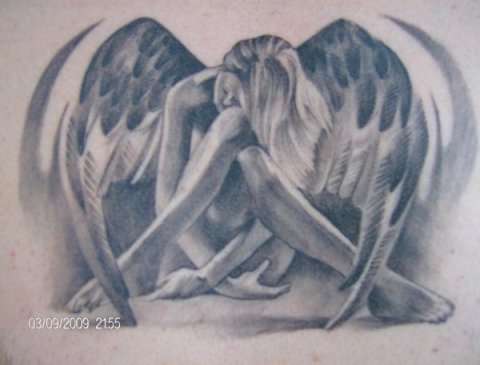 Tom - Weeping angel: real inked placement tattoo photo thumbnail