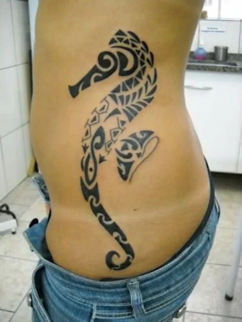 Guest - Polynesian seahorse: inked placement tattoo photo thumbnail