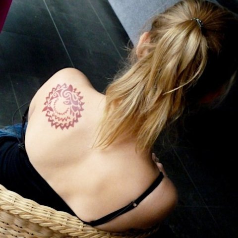 Guest - Sun & dolphin: inked placement tattoo photo thumbnail
