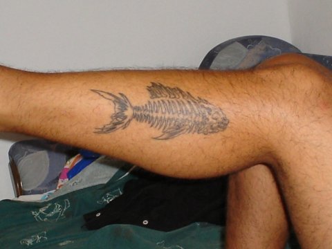 Valerio - paleo fish: real inked placement tattoo photo thumbnail
